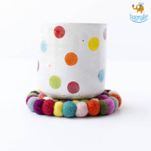 Load image into Gallery viewer, Rainbow Felt Ball Coasters - Set of 4