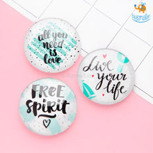 Load image into Gallery viewer, Free And Independent Crystal Glass Fridge Magnets- Set of 3