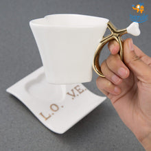 Load image into Gallery viewer, Heart Shaped Ceramic Mug with Plate