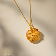 Load image into Gallery viewer, Starburst Halo Citrine Gemstone Pendant With Chain