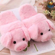 Load image into Gallery viewer, Piggy Plush Slippers (UK Size 4-8.5)