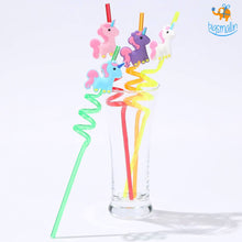 Load image into Gallery viewer, Unicorn Spiral Straw - Set of 4