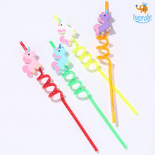 Load image into Gallery viewer, Unicorn Spiral Straw - Set of 4