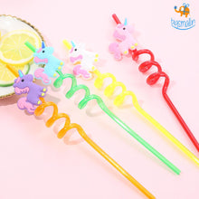 Load image into Gallery viewer, Unicorn Spiral Straw - Set of 4