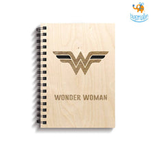 Load image into Gallery viewer, Wonder Woman Engraved Wooden Diary