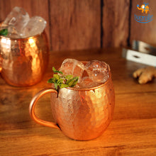 Load image into Gallery viewer, Barrel-Shaped Copper Mugs - Set of 2
