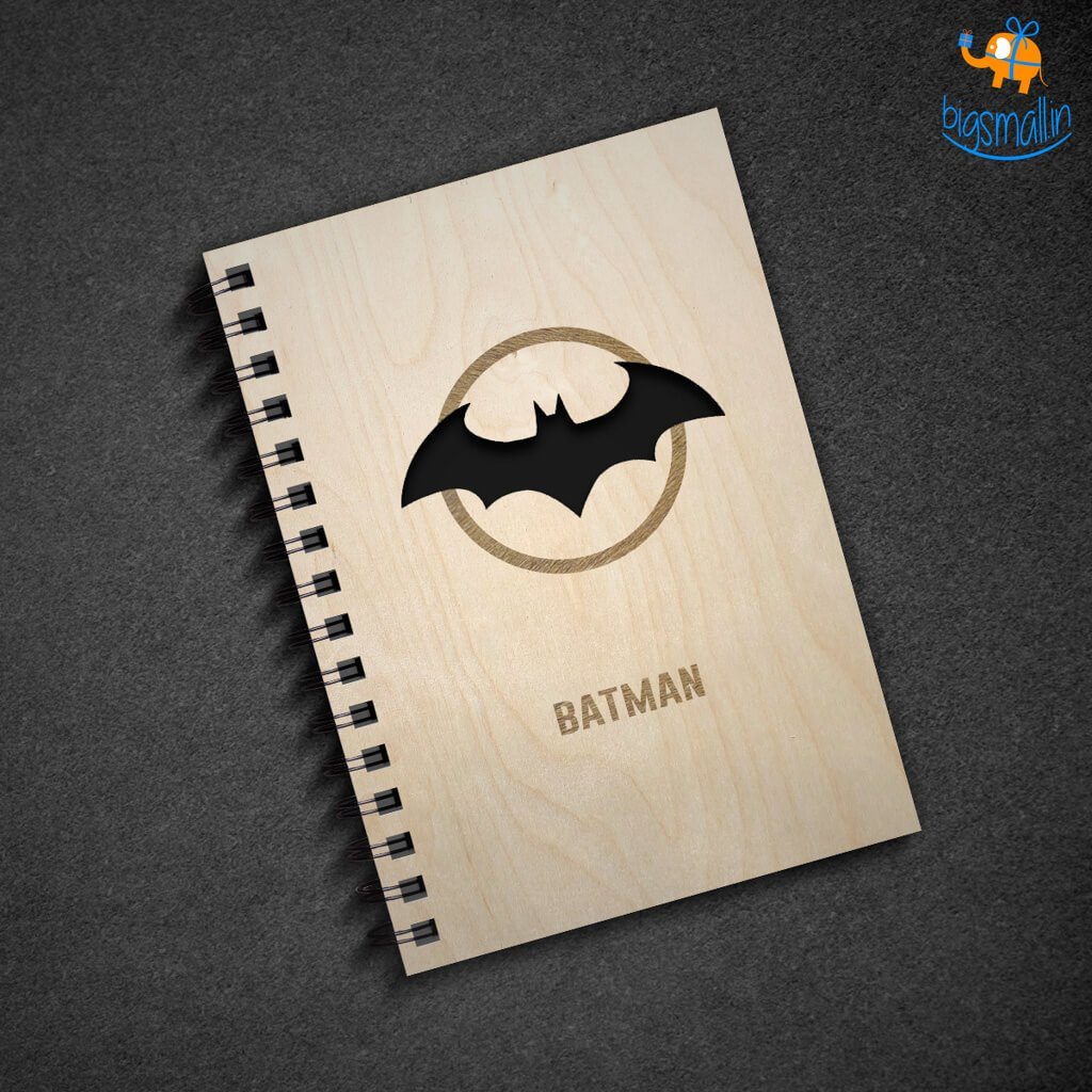 Batman & Superman Engraved Wooden Diary