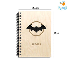 Load image into Gallery viewer, Batman &amp; Superman Engraved Wooden Diary
