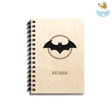 Load image into Gallery viewer, Batman &amp; Superman Engraved Wooden Diary
