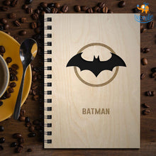 Load image into Gallery viewer, Batman &amp; Superman Engraved Wooden Diary
