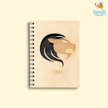Load image into Gallery viewer, Sun Sign Laser Cut Wooden Diary

