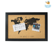 Load image into Gallery viewer, World Map Corkboard With Frame
