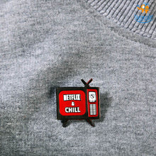 Load image into Gallery viewer, Netflix &amp; Chill Metallic Lapel Pin

