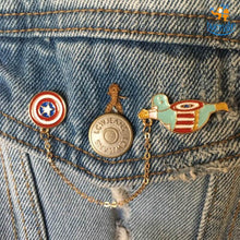 Load image into Gallery viewer, Superhero Chain Brooch Pin

