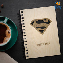 Load image into Gallery viewer, Batman &amp; Superman Engraved Wooden Diary
