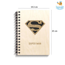 Load image into Gallery viewer, Batman &amp; Superman Engraved Wooden Diary
