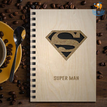 Load image into Gallery viewer, Batman &amp; Superman Engraved Wooden Diary
