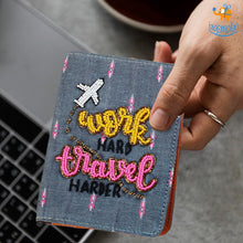 Load image into Gallery viewer, Travel Harder Beaded Passport Cover
