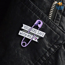 Load image into Gallery viewer, You Are Safe With Me Metallic Lapel Pin

